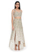 Off White Embroidered Choli With High Low Skirt