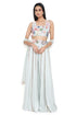 Sea Foam Embroidered Choli With Sharara And Dupatta