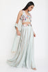 Sea Foam Embroidered Choli With Sharara And Dupatta