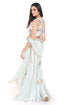 Sea Foam Embroidered Choli With Sharara And Dupatta