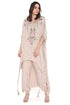 Stone Embroidered High Low Kaftan With Jogger Pant