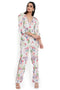 Off White Embroidered Short Kurta And Pant With Metal Chain Hanging