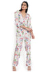 Off White Embroidered Short Kurta And Pant With Metal Chain Hanging