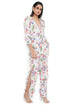 Off White Embroidered Short Kurta And Pant With Metal Chain Hanging