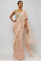 Blush Pink Embroidered Choli With Pre-Stitched Ruffle Saree