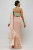 Blush Pink Embroidered Choli With Pre-Stitched Ruffle Saree