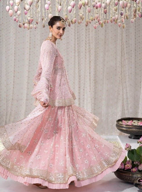 Rajnigandha Short Anarkali with Rajnigandha Lehenga