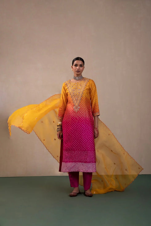 Ommbre Bandhni Suit