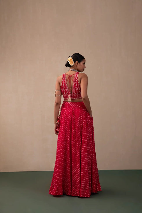 Rimjhim Bandhni Lehenga