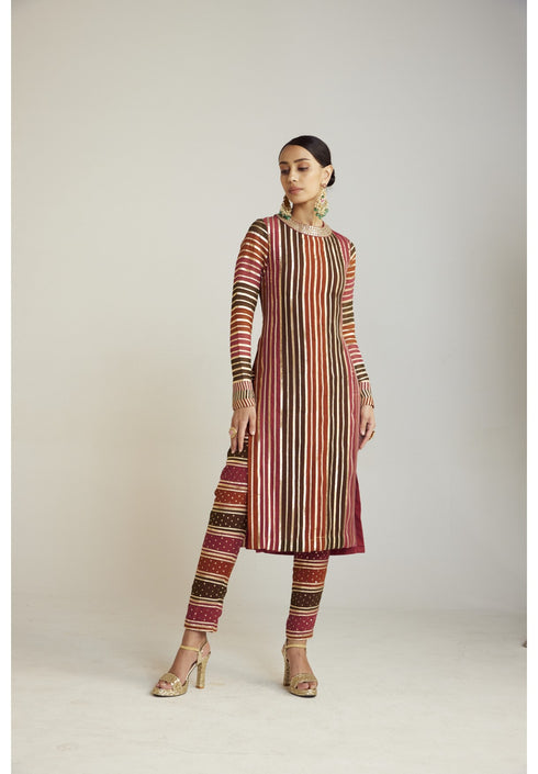 Olive Green Straight Kurta Pant Set