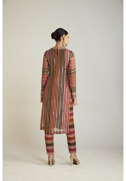 Olive Green Straight Kurta Pant Set