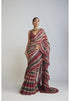 Pre Draped Charcoal Grey Multicolor Saree Set