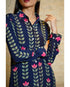 Sania Big Leaves Navy Blue