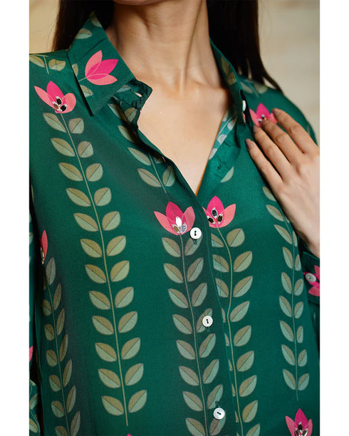 Sania Big Leaves Green