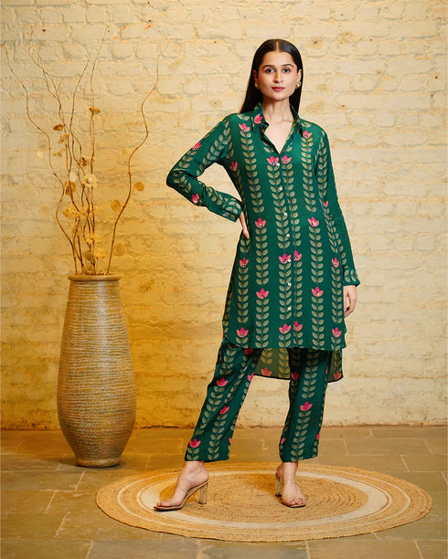 Sania Big Leaves Green