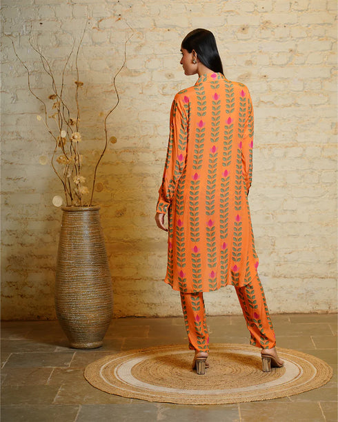 Sania Big Leaves Orange