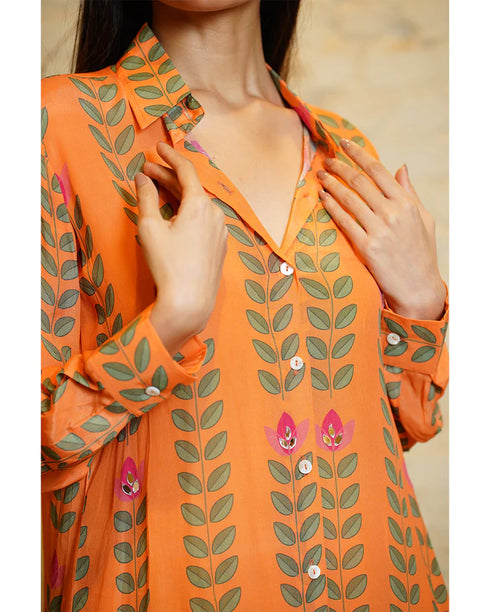 Sania Big Leaves Orange