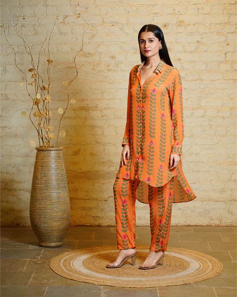 Sania Big Leaves Orange