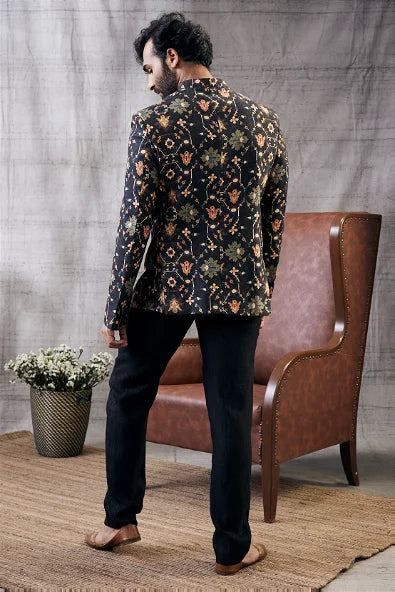 Zahra Printed Jacket With Dhoti Set