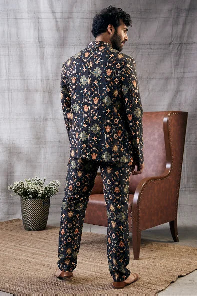 Zahra Printed Bandhgala Set