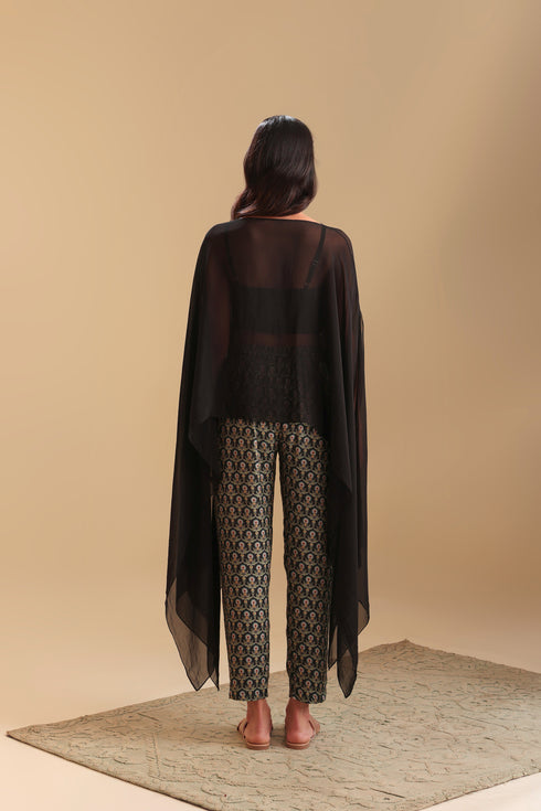 Eraya Printed Jumpsuit With Cape