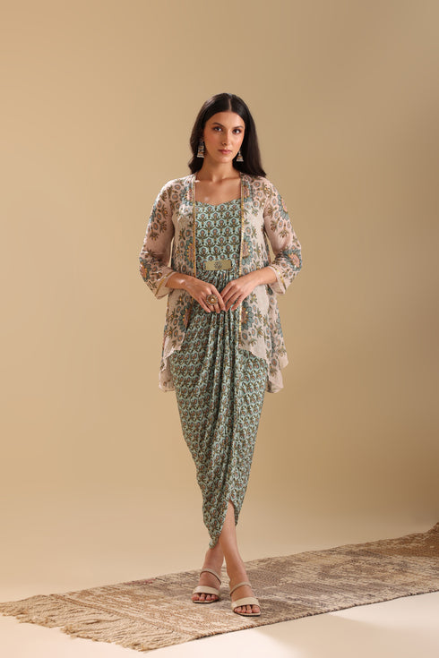 Eraya Embellished Drape Dress Set