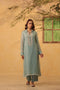 Vaayu Light Blue Collar Kurta Set