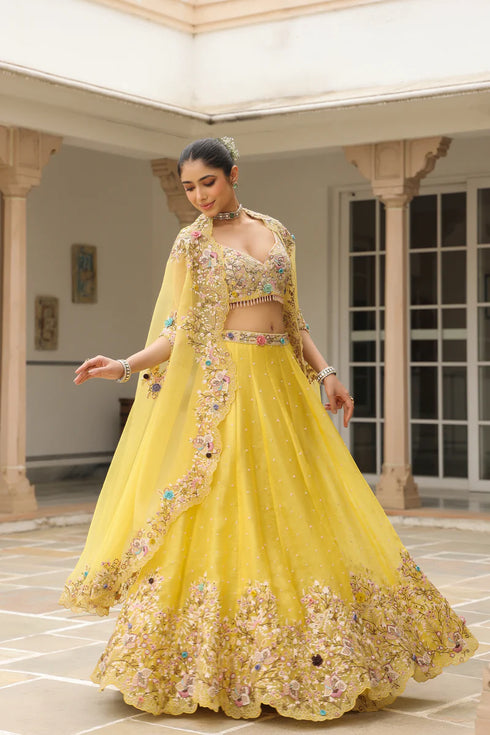 Gulzar Cape Scallop Lehenga Set