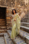 Vaayu Green Multicolor Border Saree Set