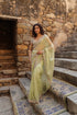 Vaayu Green Multicolor Border Saree Set