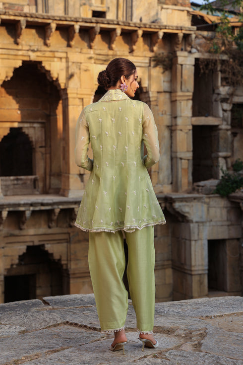 Vaayu Green Short Kalidar Set