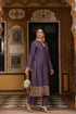 Ahista Purple Printed Mayur Applique Long Kurta Set