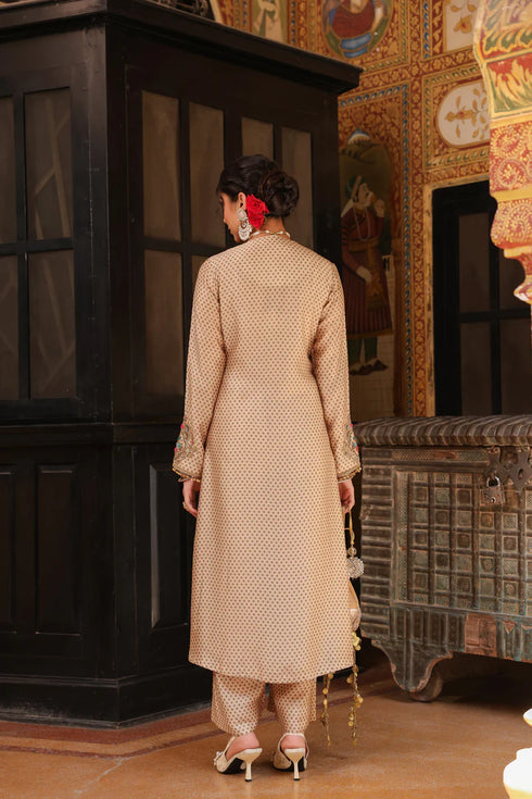 Ahista Ivory Printed Frockstyle Kurta Set