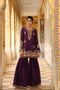 Ahista Purple Mayur Applique Heavy Sharara Set