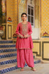 Ahista Pink Printed Pheran Short Kurta Set