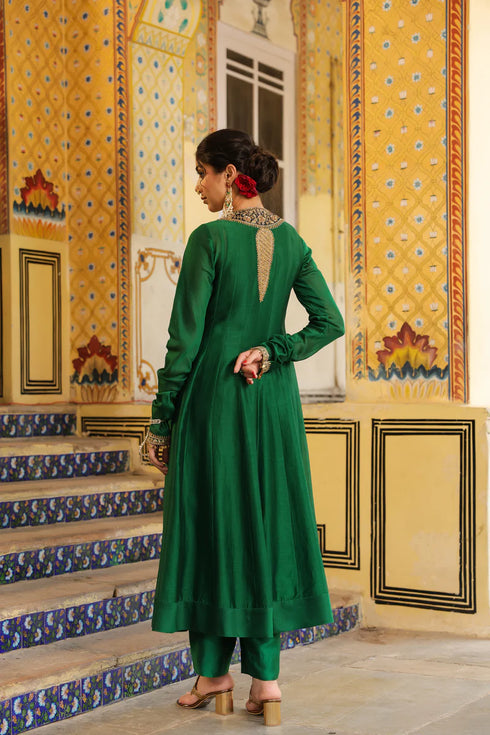 Ahista Green Kalidaar Set