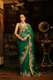 Ahista Green Mayur Applique Cutwork Saree Set