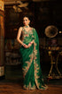 Ahista Green Mayur Applique Cutwork Saree Set