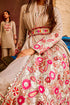 Concrete Grey Lehenga Teamed With A Blouse And Attached Drape With Floral Embellishment