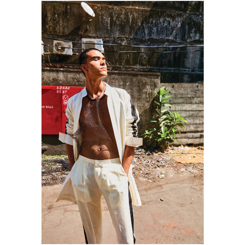 White Linen Sporty Co Ord Set