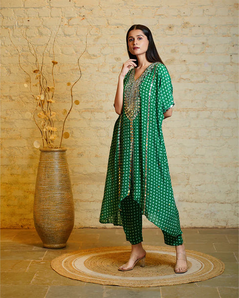 Tarana Bandhani Green