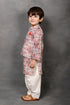 Abstract Geometrical Print Nehru Jacket With Kurta & Pathani Salwar Set