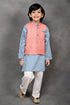 Chevron Print Nehru Jacket with Kurta & Pant Set