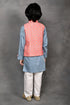 Chevron Print Nehru Jacket with Kurta & Pant Set