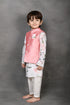 Pink Nehru Jacket With Hummingbird Print Kurta & Pant Set