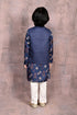 Embroidered Motif Nehru Jacket With Mughal Print Kurta & Pant Set