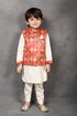 Red Patola Print Nehru Jacket With Kurta & Pant Set