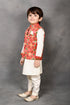 Red Patola Print Nehru Jacket With Kurta & Pant Set