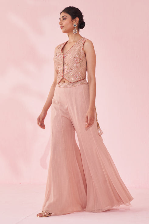 Gurnoor Blush Pink Sharara Set