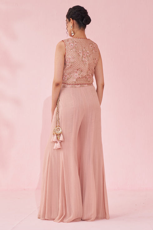 Gurnoor Blush Pink Sharara Set